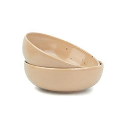 Ceramic Pasta Bowl Set Of 2 Pieces - 18cm, Beige, 800ml Each | Stoneware Ceramic Serving Bowls | Pasta Plate - Deep Plate | Ceramic Bowl With Glossy Finish - Pasta Serving Plate