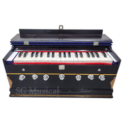 Musical Instrument Harmonium For Beginners & Kids - 7 Stopper, 39 Keys, Double Bellow, Two Reeds (Base- Male), 3.25 Octave | Compact & Portable Design