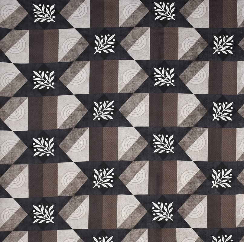 1 Double Bedsheets With 2 King Size Pillow Covers | 90 X 90 Inches, Brown & White - Double Bed Breathable & Wrinkle Free | Ultra Soft 180 Thread Count Super Soft