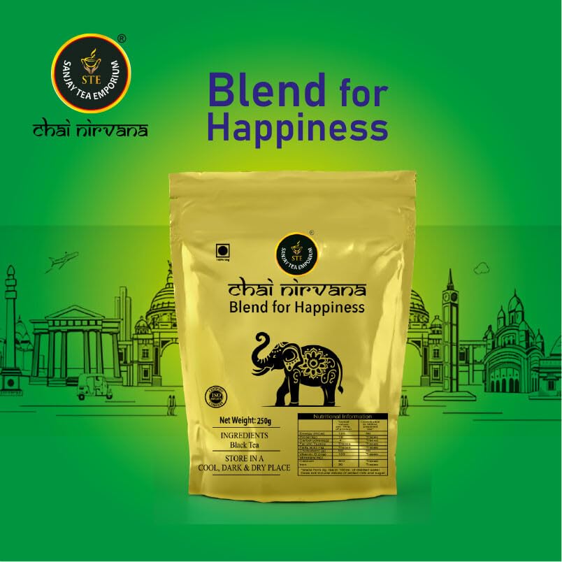 Sanjay Tea Emporium Chai Nirvana Black Tea - Pack Of 3 X 250gm, 8.8 Ounce Each | Medium Caffeine