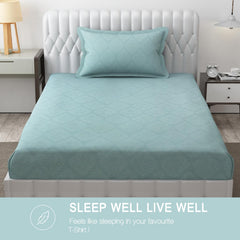 Soft Microfiber Single Bedsheet With 1 Pillow Covers - 60 X 90 Inches | Turquoise, Damas Design | Wrinkle Free Design & Easy To Wash | Refreshing Your Bedroom Look