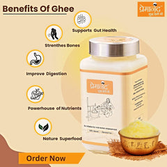 Premium Natural Shudh Desi Ghee By Premanand | Made With Traditional Bilona Method Ghee Perfect For Brain Function | (500ml) 16.9 Ounce | Jar Pack