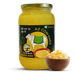100% Natural A2 Cow Ghee By Go Earth | Pure & Natural Traditional Bilona Method Desi Healthy Ghee For Cooking & Pooja | (500ml) 16.9 Ounce | Jar Pack