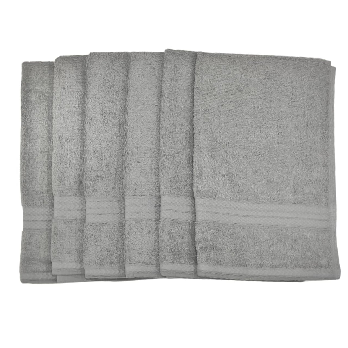 Bombay Dyeing Tulip 100% Soft Cotton Hand Towels 1200 Gsm (Light Gery) - Set Of 6