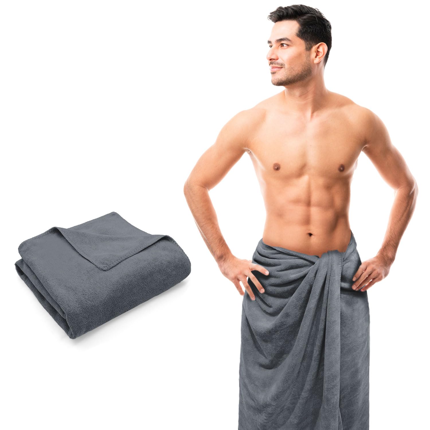 Sassoon Venir Microfiber Men XL Bath Towel 450 Gsm | Ultra Soft Material, Towel For Daily Use (Stormdust)