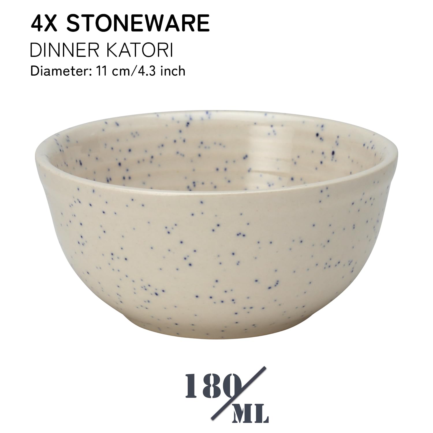 Hand Glazed Ceramic Serving Small Bowl Set Of 4 - 180ml Each, Ivory White | Microwave & Dishware Safe - Serving Katori Set, Mixing Bowl For Snacks