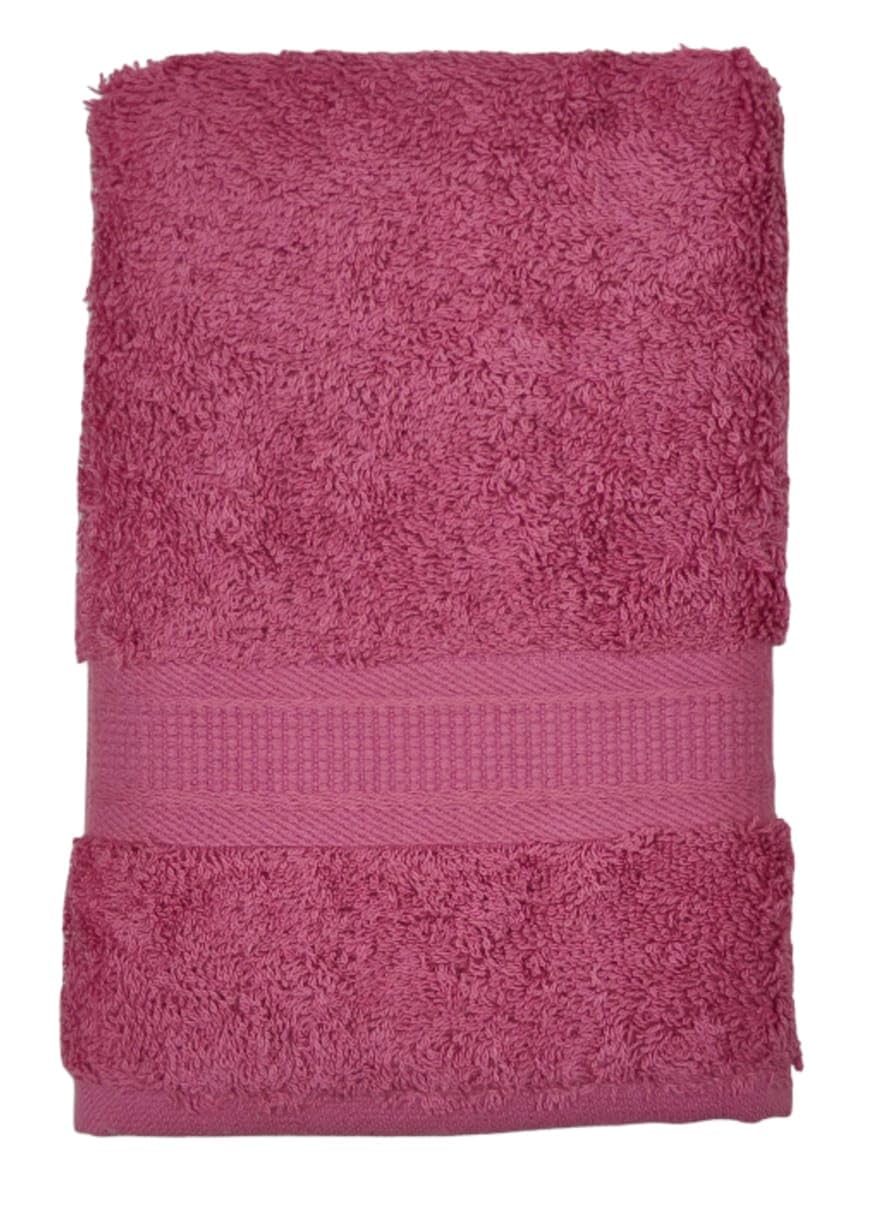 Bombay Dyeing Plain Santino 500 Gsm Cotton Hand Towel Set - Wild Rose (2 Piece)