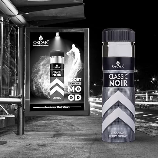 Oscar Classic Noir Long Lasting, Premium And Skin Friendly Deodorant Body Spray For Unisex, 200ml 6.7 Fl.oz.