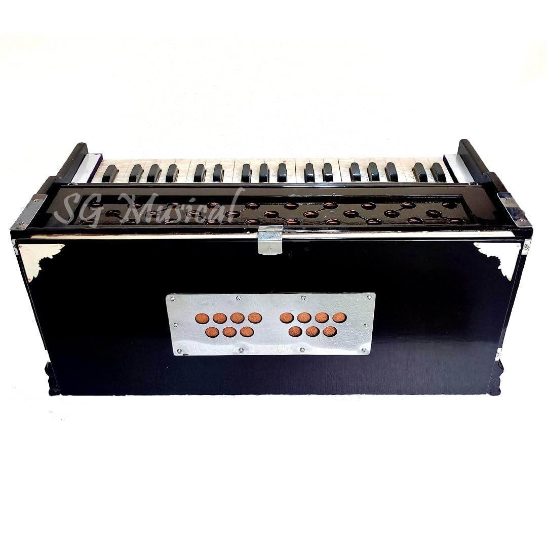 Harmonium With Bag - 39 Keys, Double Reed (Bass Male), Double-Bellow, 7 Stoppers, 3 1/4 Octave | Easy To Pump, Tuning 440 Standard Pitch