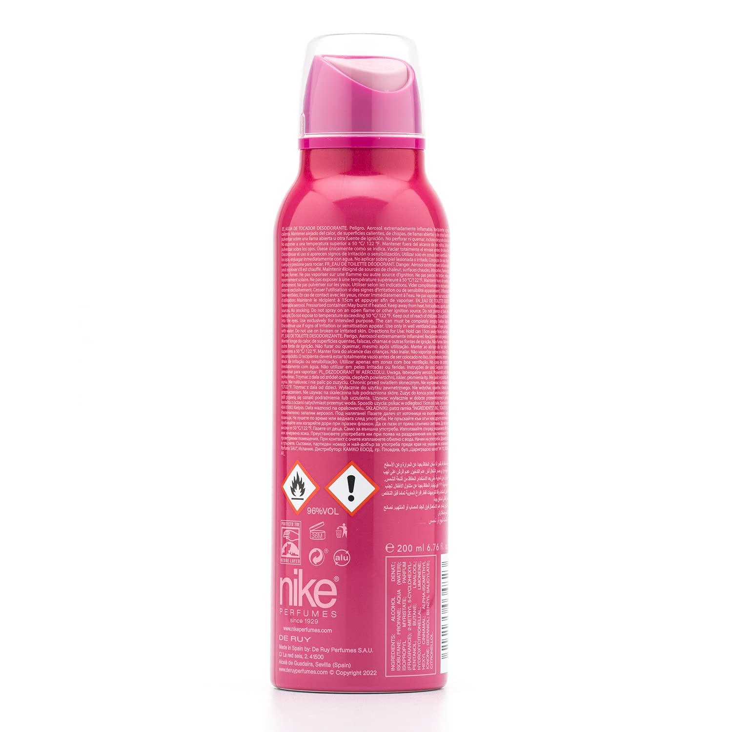 Nike Trendy Pink Eau De Toilette Deodorant Spray 200ml 6.7 Fl.oz. | Perfect Valentines Gift For Girlfreind