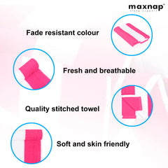 Maxnap Sunstripe Premium Cabana Striped Towel 600 Gsm | 100% Cotton, Soft & Quick-Dry Pool Towels - Set Of 2 (Pink)
