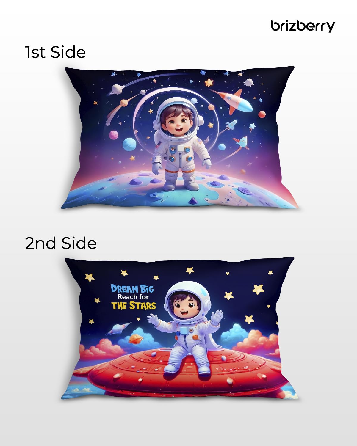 Kids Pillow Cushion With Super Soft Fabric Pillow - 12 X18 Inches | Animal & Cartoon Prints, Soft Pillow, Dual Sided Design | Multi-Purpose, Durable & Easy Care, Made In India - Design 7