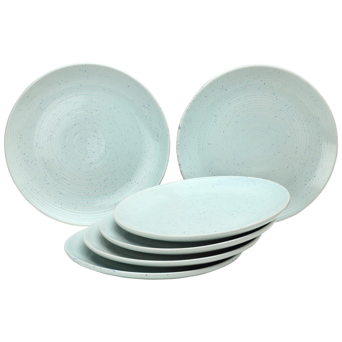 Ceramic Hand Glazed Stoneware Large Dinner Plates Set Of 6 - 10.6 Inch, Mint Green | Microwave Safe & Dishwasher Safe - Handcrafted Dinner Plates