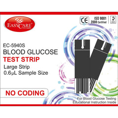 Easycare Blood Glucose Test Strips, 50 Strips - EC5940_Strips | Strips Are Large & Flexible, Easy To Use & Handle