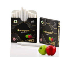 Aarogyam Herbals Flavour Cigarette, Tobacco & Nicotine Free Smoke For Relieve Stress And Mood Enhance Product For Smokers Pack Of 3 - Double Apple, Mint, Paan Flavour 30 Sticks