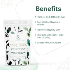 SOL Jolly Jecur Liver Detox Tea - 75gm, 2.6 Ounce | Infused With Dandelion Root, Milk Thistle & Nettle - Cleanses Liver & Enhances Kidney Function | Caffeine Free, No Additives