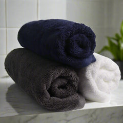 Heelium Bamboo Hand Towel 600 Gsm | Ultra Absorbent & Anti-Bacterial 3x Softer Than Cotton Towels (Blue, Grey & White)- Pack Of 3