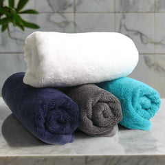 Heelium Bamboo Hand Towel 800 Gsm | Ultra Absorbent & Anti-Bacterial 3x Softer Than Cotton Towels (Blue, Grey, Teal, White)- Pack Of 4