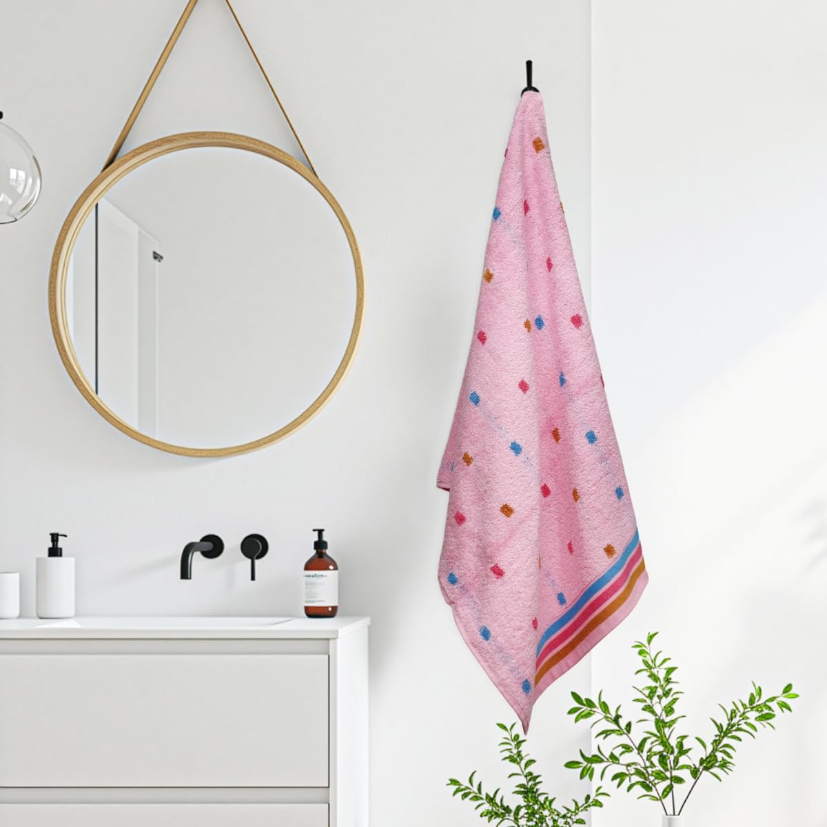 Liberty Towels Ultra Zero Twist 100% Cotton Large Size Towel 500 Gsm | Ultra Soft, Highly Absorbent, Quick Dry Bath Towel (Baby Pink)