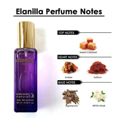 Adiveda Natural Elanilla Women Eau De Parfum 20ml 0.6 Fl.oz. Sweet Ambary & Caramel | Long Lasting Perfume