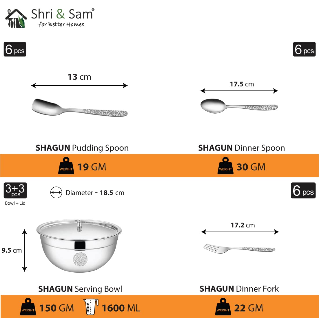 Designer Stainless Steel Leaves Shagun Laser Bloom Dinner Set Of 68 Pieces, Silver | Easy To Clean & Dishwasher Safe