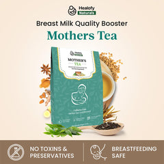 Healofy Naturals Mother's Tea - 60gm, 2.1 Ounce, 30 Cups | Infused With Moringa Leaves, Fennel Seeds, Shatavarai & Turmeric Root - Boosts Breast Milk Supply | No Added Preservatives