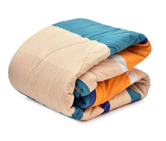 1 Single Glace Cotton Flat Bedsheet With 1 Pillow Cover & Single Comforter - 60 X 90 Inches, Multicolor | Soft & Durable For Everyday Use - All Season Comfort