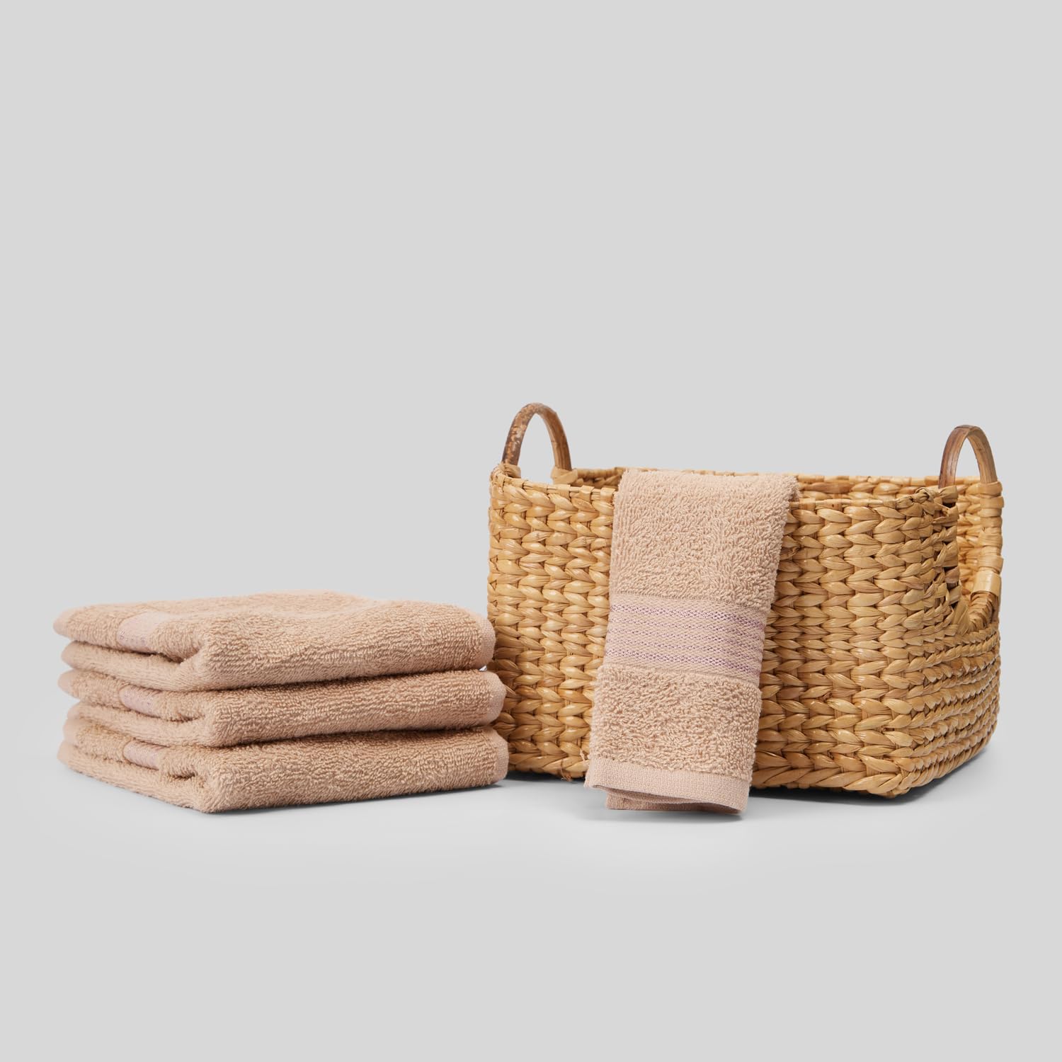 Kopa Quick Dry 100% Cotton Soft Terry Face Towel 640 Gsm | Quick Dry 100% Cotton Super Absorbent, Lightweight (D'Ross) Face Towel (Taupe)- Pack Of 4