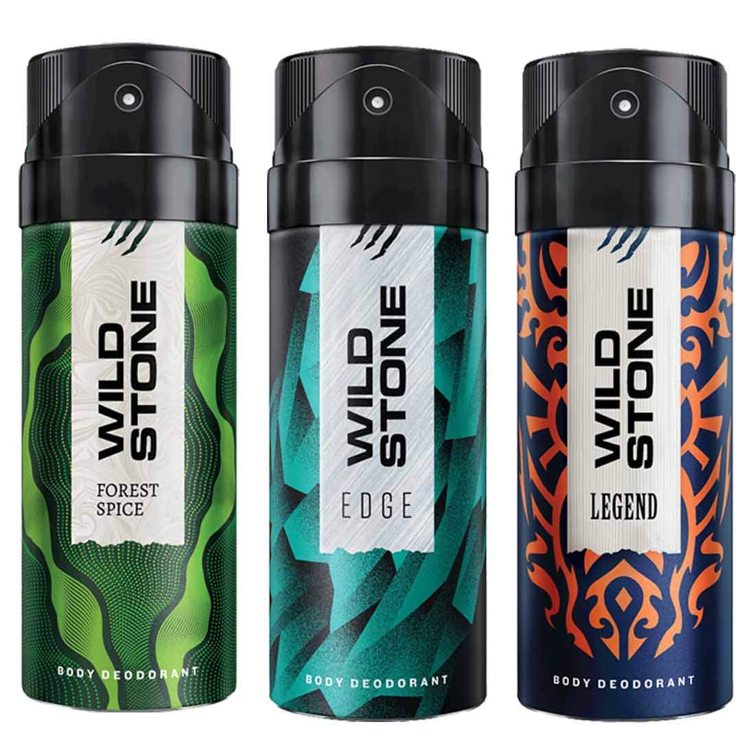 Wild Stone Edge, Legend & Forest Spice Deodorants Body Spray 450ml 15.2 Fl.oz.| Perfect Gift Set For Men