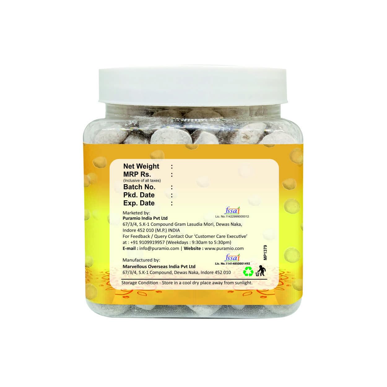 Puramio Hing Peda 500gm, | Good For Digestion After Meal Mouth Freshner | Jar Pack
