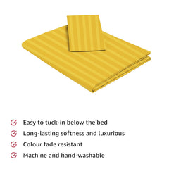 1 Single Bedsheet With 1 Pillow Cover - 60 X 90 Inches, Yellow | Durable & Long-Lasting | Naturally Soft, Breathable, & Skin-Friendly
