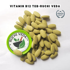 Ruchi Veda Plant - Based Vitamin B12 , Increased B12 Levels, Immunity Booster & Digestive Health | 120 Tablets , 200gm 0.4lbs