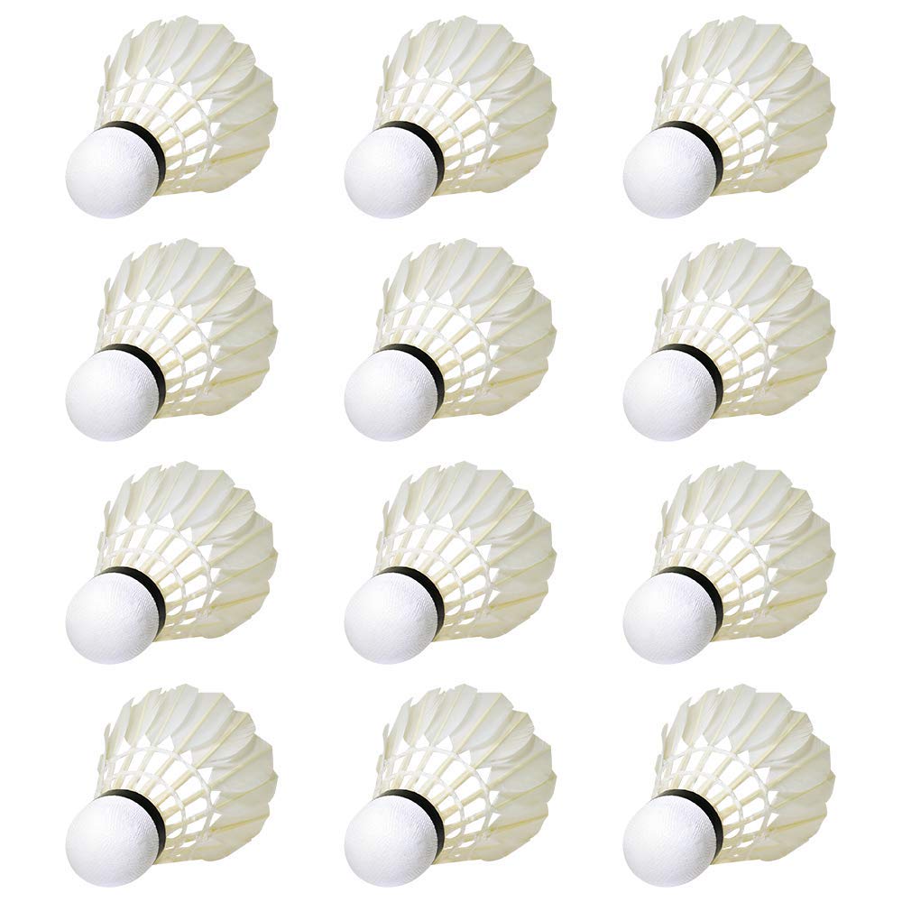 Wish W - 11 Duck Feather Badminton Shuttlecocks | White Pack Of 12 , Made For Tournaments & Trainings