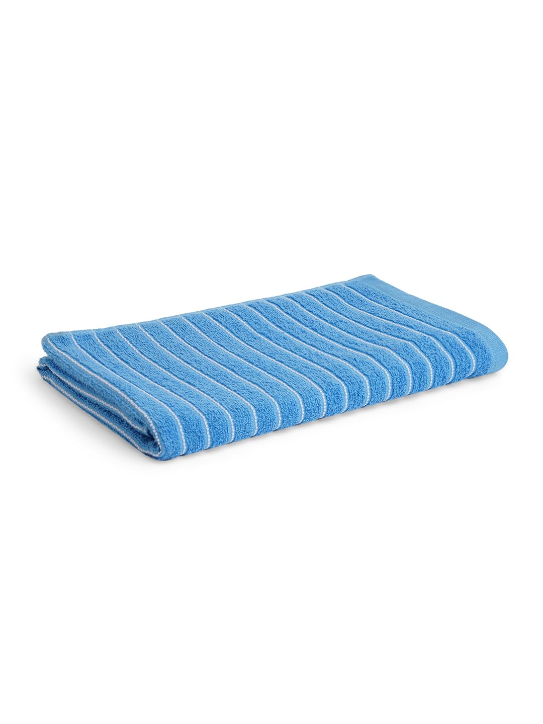 Welspun 100% Cotton Large 250 Gsm Dobby Solid 2-In-1 Bath Towel (Royal Blue)