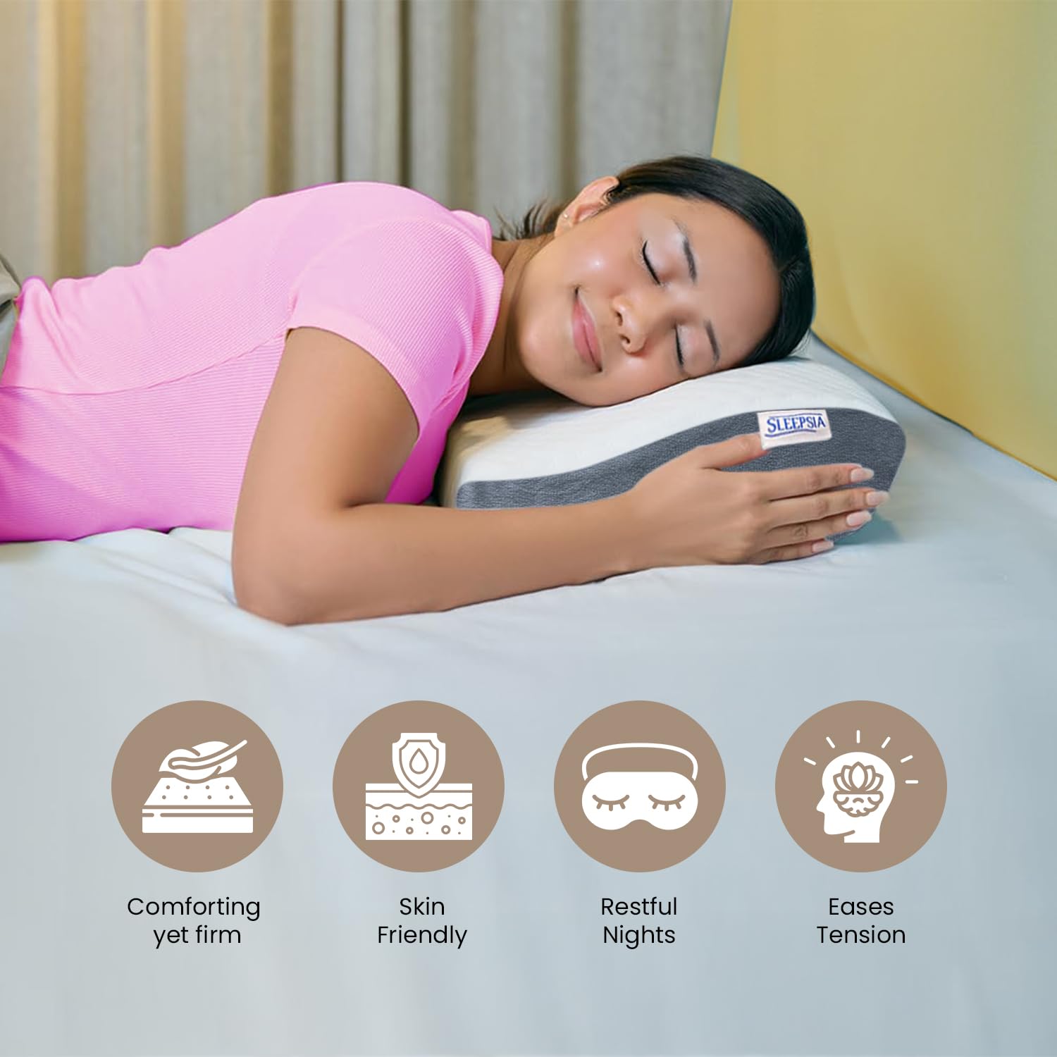 Cervical Pillow For Neck & Shoulder Pain Relief, Orthopedic Memory Foam Pillow - Grey & White | Cervical Pillow, Spondylitis - Medical Pillow | Perfect For All Sleeping Positions