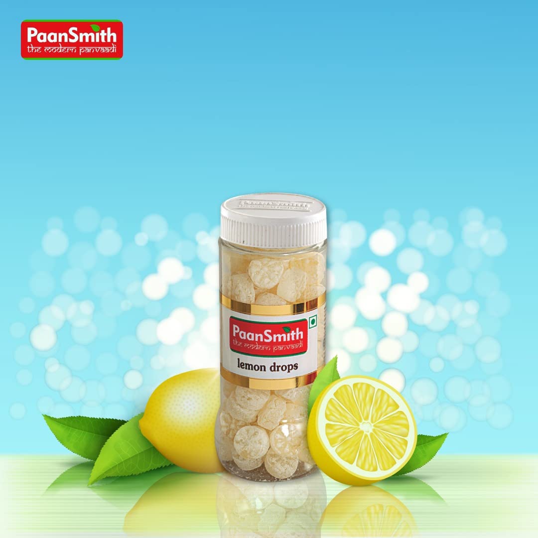 Paansmith Lemon Drops Candies 220gm, | Lemon Flavour | Jar Pack