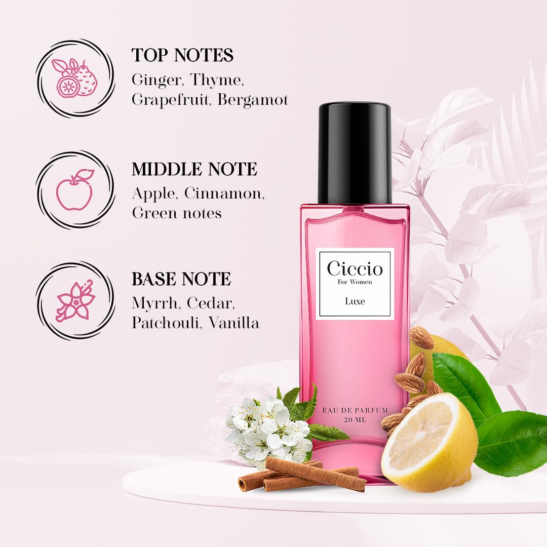 Ciccio Luxe Eau De Parfum For Women 20ml 0.6 Fl.oz. | Long Lasting Luxury Fragrance