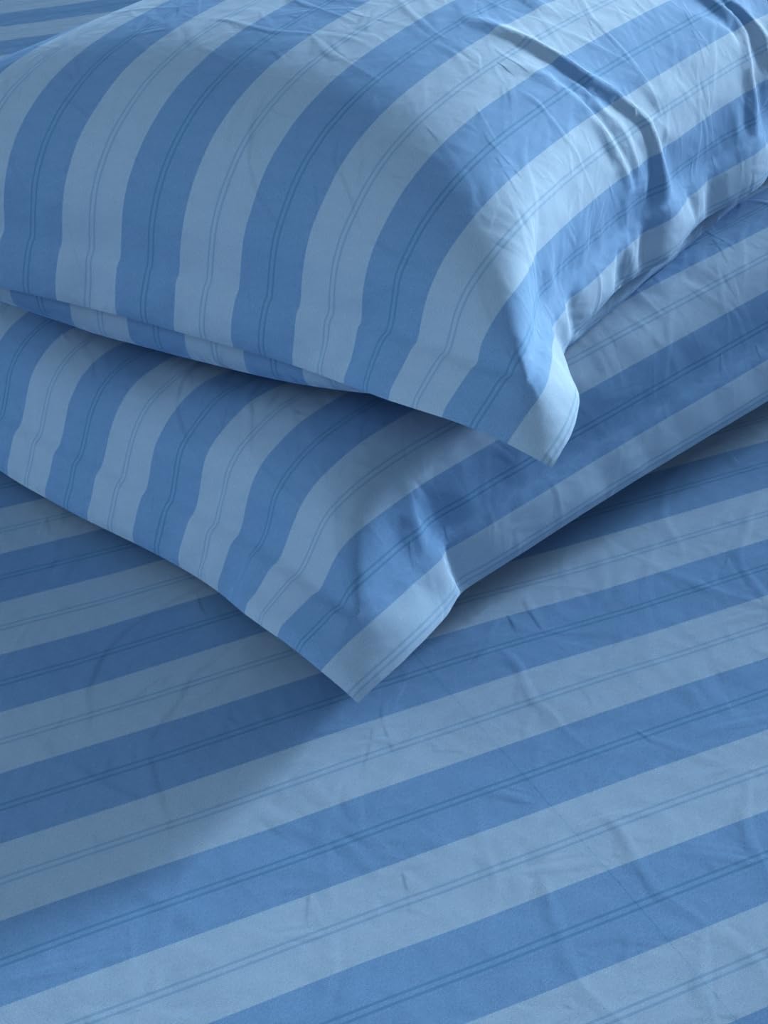 Super Soft 100% Cotton King Bedsheet With 2 Pillow Covers - 110 X 110 Inches, Blue | Super Soft Touch & Feel Every Time | Skin Friendly Prints