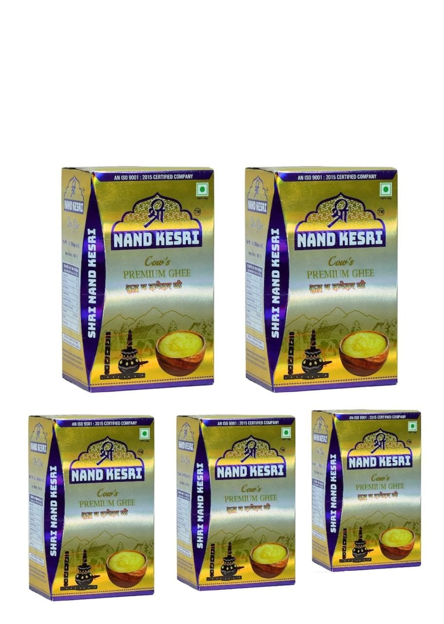 100% Natural Cow'S Ghee By Shri Nand Keshri | Good Source Of Healthy & Pure Ghee Perect For Eyerday Use | 5 Litre (1 Litr * 5) 169.0 Ounce | Box Pack