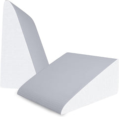 Wedge Pillow High Density For Back Support, Acid Reflux, Snoring, Grey & White, Size - Large | Leg Elevation, Pregnancy Pillow | Lightweight, Anti-Slip, Breathable, Resting Pillow