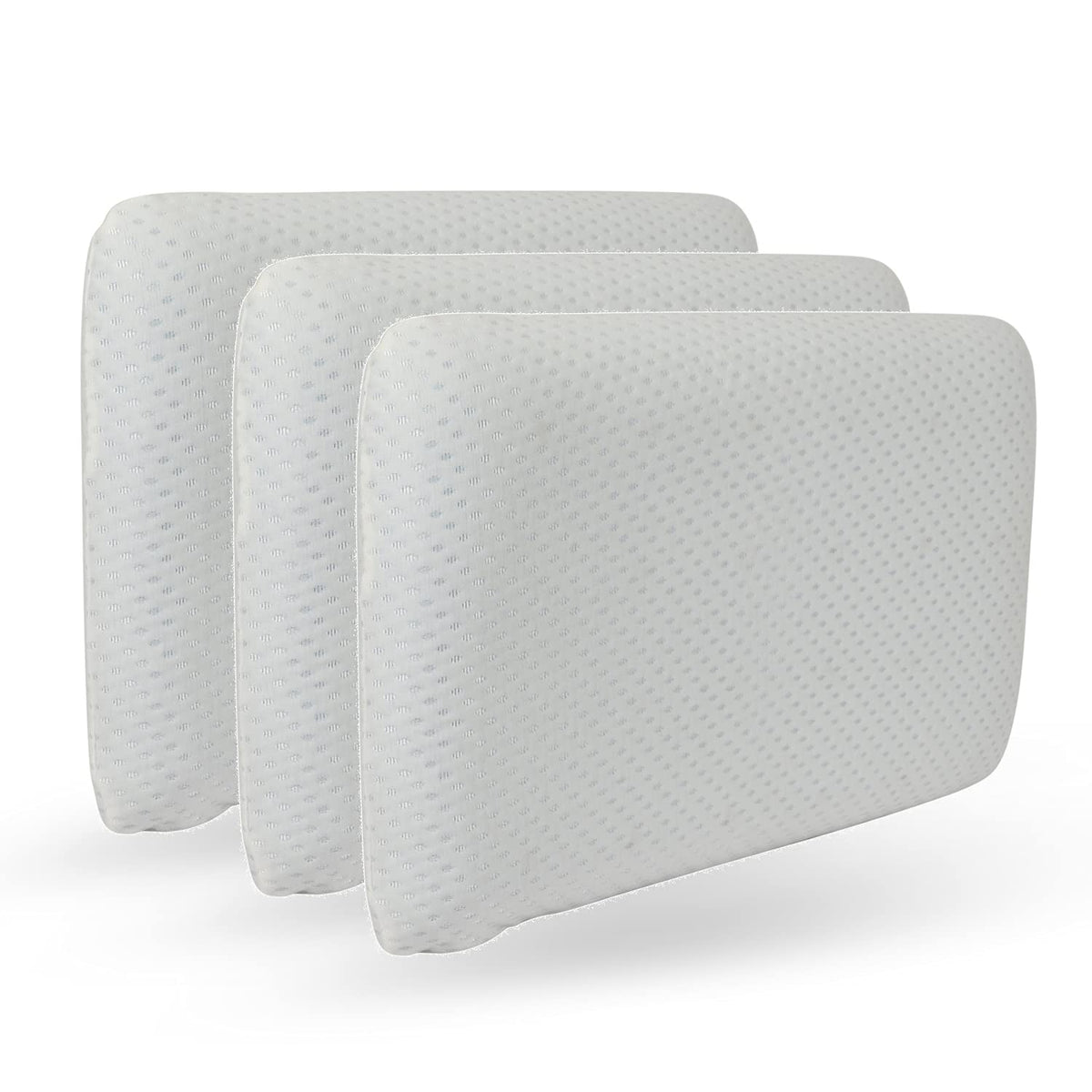 Cervical Memory Foam Pillow, Best For Neck & Shoulder Pain, Standard Size - 24 L X 14.5 W X 4.5 H Inch | For Back, Stomach, Side Sleepers With Washable Cover, Comfortable - Pack Of 3