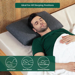 Memory Foam Pillow, Cool Gel Pillow For Neck & Shoulder Pain - XXL King Size - 4 Inch | Cervical Pillow For Sleeping-Orthopedic Pillow For Back, Side & Stomach Sleeper-Medium Firm - Set Of 2
