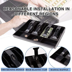Cash Tray - Store Cash Organizer Tray 4 Bills 3 Coins Money Storage Box, Special Feature - Durable, Portable, Colour - Black