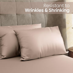 Satin Bedsheets For King Size With 2 Pillow Covers - 108 X 90 Inches, Golden Sand | Elegance & Comfort Redefended | 300 Thread Count