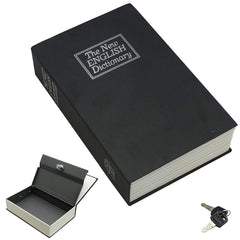 Metal Jumbo XXl Book Style Money Cash Locker Jewellery Home Safe Box (Random Print), Dictionary - 24 X 15.5 X 5.5 Cm, Control Type - Key Control