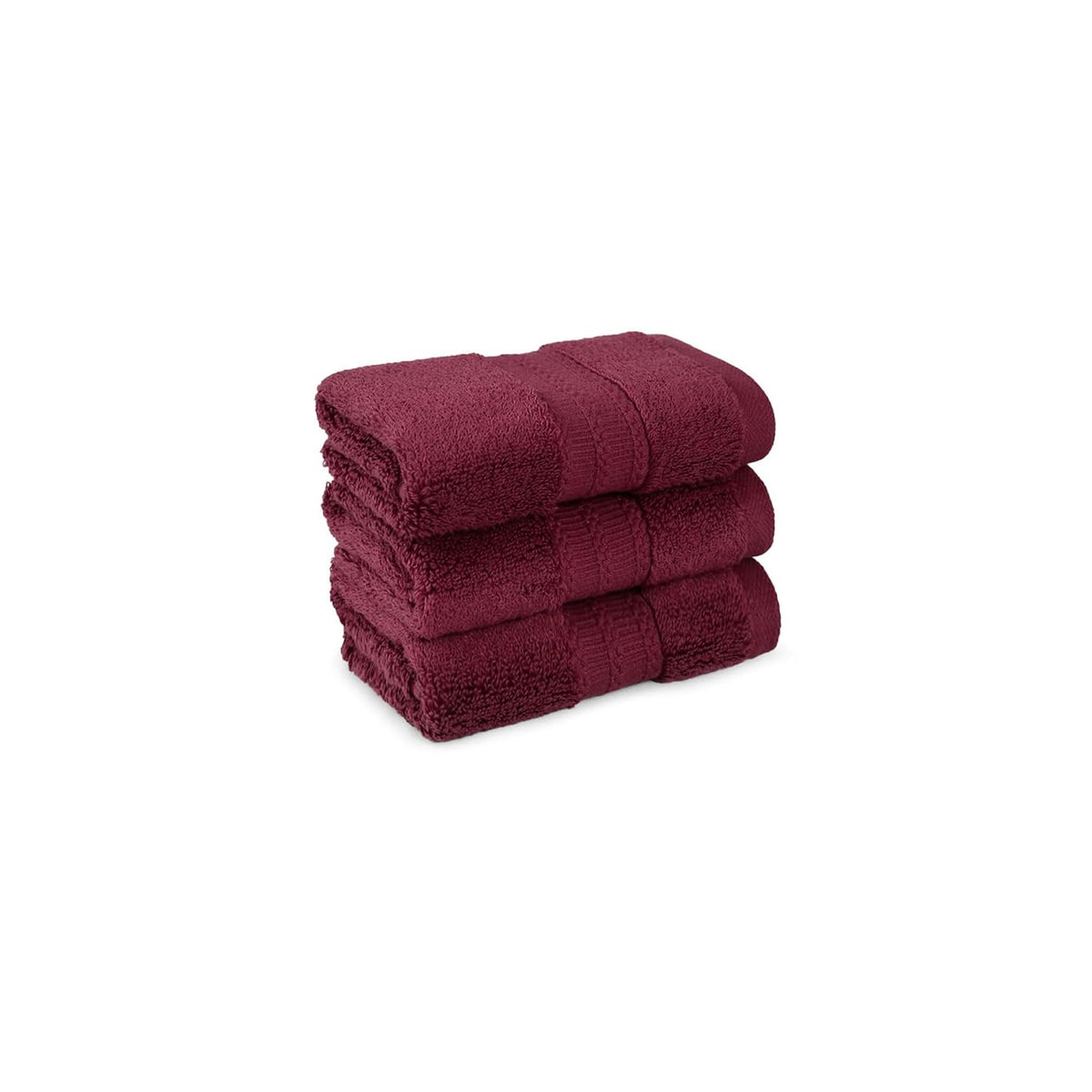 Mytrident Face Towels 600 Gsm | Nectar Soft Collection Wash Towel For Men & Women Face Towels - Berry Wine (3 Pcs)