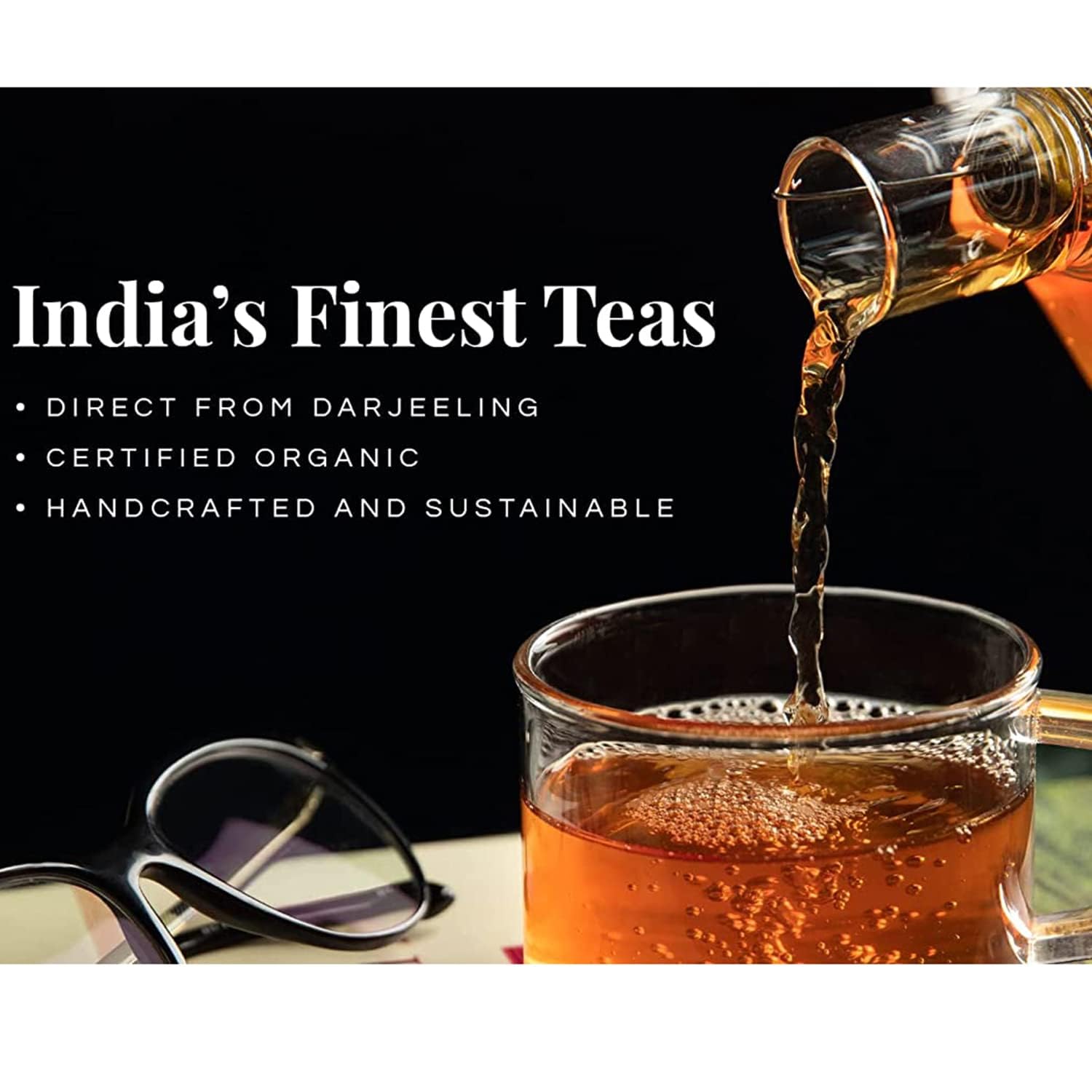 Dorje Teas Darjeeling Kashmiri Kahwa Tea - 100gm, 3.5 Ounce, 40 Cups | Promotes Good Sleep & Stress Relief - Low Caffeine, Soothing Tea For Relaxation & Glowing Skin