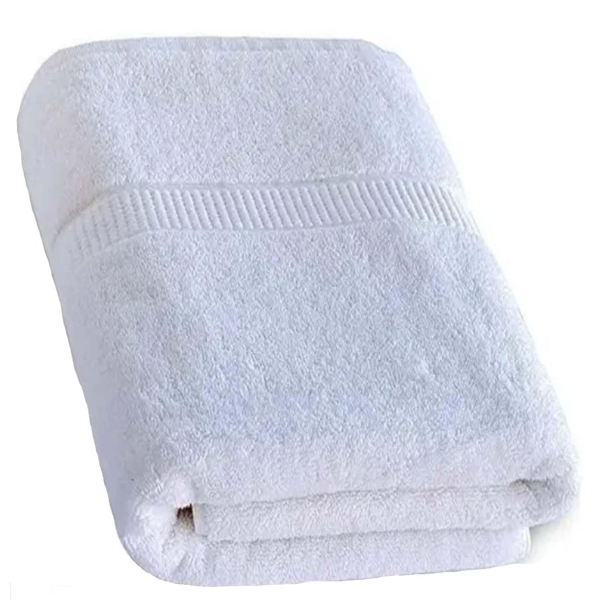 Blissful Creations Cotton Bath Towel 450 Gsm | Soft & Highly Absorbent Bath Towel - White
