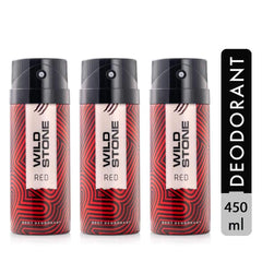 Wild Stone Red Deodorants Body Spray 450ml 15.2 Fl.oz. | Perfect For Gift Sets For Men | Pack Of 3