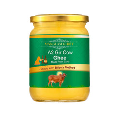 100% Pure A2 Gir Cow Desi Ghee By Mangalam Ghrit | Traditional A2 Ghee Bilona Method Healthy Bilona Ghee Protact Eyesight | (1 Litr) 33.8 Ounce | Jar Pack